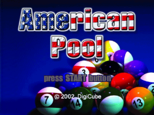 American Pool title screen for Playstation